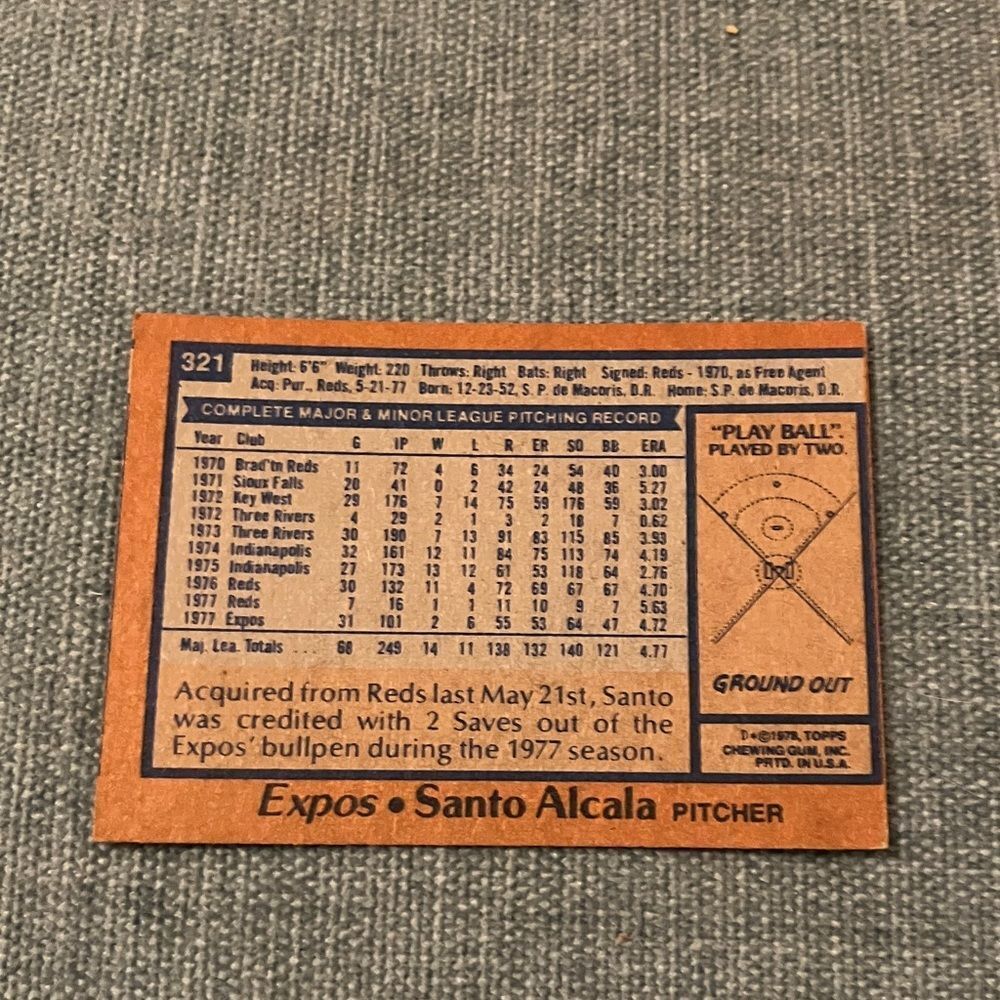 1978 Topps Montreal Expos Baseball Card Trading Card - Picture 2 of 2